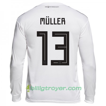 Billige Fotballdrakter Tyskland Muller 13 VM 2018 Hjemmedraktsett Langermet